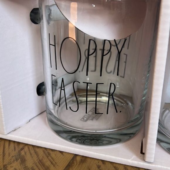 Rae Dunn Hoppy Easter Glass Mugs Set - Picture 4 of 6